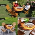 thumbnail image 4 of Golf Ball Round Tablecloth for 55-60 Inch Tables,Fitted Table Cover with Elastic Edge,Sport Modern Glowing Burning Classic Art Waterproof Outdoor Table Cloth Protector for Patio Garden Dinner Picnic, 4 of 9