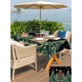 thumbnail image 4 of Outdoor Tablecloth with Umbrella Hole and Zipper, Black Christmas Rectangle Table Cloth 60x84 Inch Waterproof Tablecloth, Snowflake Xmas Christmas Tree Picnic Table Cover for Patio Camping, 4 of 7