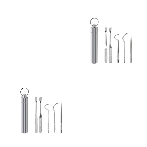 Wosthever Palillo de Limpieza de de viaje Selección Barbacoa Fruta Tenedor Reutilizable Lavable Multifuncional Flosser Flosser con 5PCS 2piezas Wosthever CBP259788