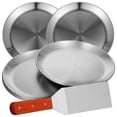 thumbnail image 1 of 6 uds. De sartenes para Pizza de acero inoxidable, bandejas grandes para Pizza, sartenes redondos para hornear Pizza con pala par Homemaxs 15712736-MX, 1 of 7