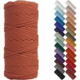 thumbnail image 1 of HSHDLDF Reddish Brown Macrame Cord 3mm x 109yards, Colored Macrame Rope, 3 Strand Twisted Cotton Rope Macrame Yarn, Colorful Cotton Craft Cord for Wall Hanging, Plant Hangers, Crafts, Knitting, 1 of 7