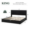 thumbnail image 6 of Amolife King Size Lift Up Storage Bed Frame With Upholstered Wingback Headboard, Hydraulic Support, No Box Spring Needed, Black, 6 of 9