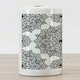 thumbnail image 3 of Mandala Ceramic Toothbrush Holder, Middle Eastern Mosaic Design Secret Body and Mandala Motif Active World Image, Decorative Versatile Countertop for Bathroom, 4.5" X 2.7", Black, by Ambesonne, 3 of 4