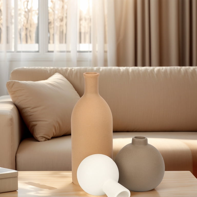 Sanmadrola Ceramic Vase Set, 3-Piece, Brown photo 2