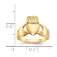 thumbnail image 3 of 14K Yellow Gold Ring Band Themed Ladies Claddagh, Size 8, 3 of 5