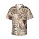 thumbnail image 1 of Fotbe Abstract Coffee Pattern With Letters Camisa Hawaiana para Hombre Unisex – Camisa Casual de Verano con Botones de Manga Corta de Algodón y Lino,X-Large, 1 of 7