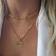 thumbnail image 4 of Dainty Layered Initial Necklaces for Women, 14K Gold Plated Paperclip Chain Necklace Simple Cute Hexagon Letter Pendant Initial Choker Necklace Gold L, 4 of 4