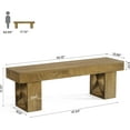 thumbnail image 3 of Tribesigns Farmhouse Wooden Dining Bench, 55" Long Entryway Bench, Indoor End of Bed Stool for Bedroom, Dining Room, 3 of 6