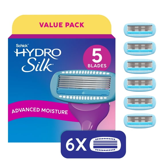 Schick Hydro Silk Women's Moisture Razor Blade Refills, 6 Count