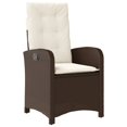 thumbnail image 2 of vidaXL 3 Piece Bistro Set with Cushions Brown Poly Rattan, 2 of 5