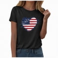 thumbnail image 2 of KPOPLK American Flag Heart Shirts for Women 4th of July T-Shirt Graphic Patriot Tee USA Flag Shirt Tops(Black,XXL), 2 of 5
