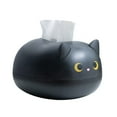 thumbnail image 1 of Cartoon Cat Tissue Box, Rectangular Tissue Dispenser For Home Office Car Tissue Cover-Black, 1 of 5