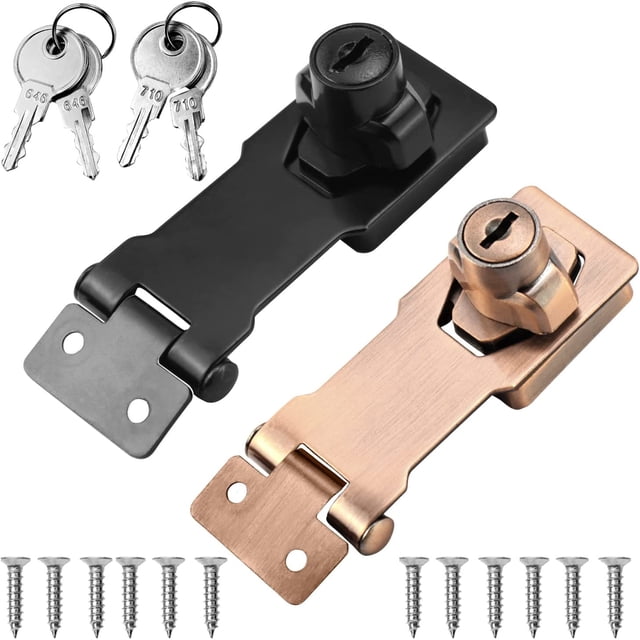 Cerradura de puerta con llave 2 piezas Brillar Negro + Rojo Antiguo Electrónica