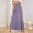thumbnail image 3 of Women's Knitted Midi Skirt, Solid Color High Waist Bodycon Pencil Skirt, Elegant Office Skirt for Work, Fall Outfits and Daily Wear,Purple,L, 3 of 6