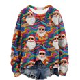 thumbnail image 2 of WXLWZYWL Womens Christmas Sweatshirts Cute Xmas Ugly 3D Graphic Print Sweaters Oversized Long Sleeve Round Neck Pullover Tops, 2 of 5