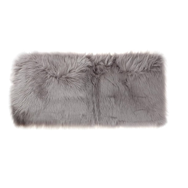 Cojín de asiento de piel sintética de oveja, supersuave, funda para asiento de coche o hogar - Gris