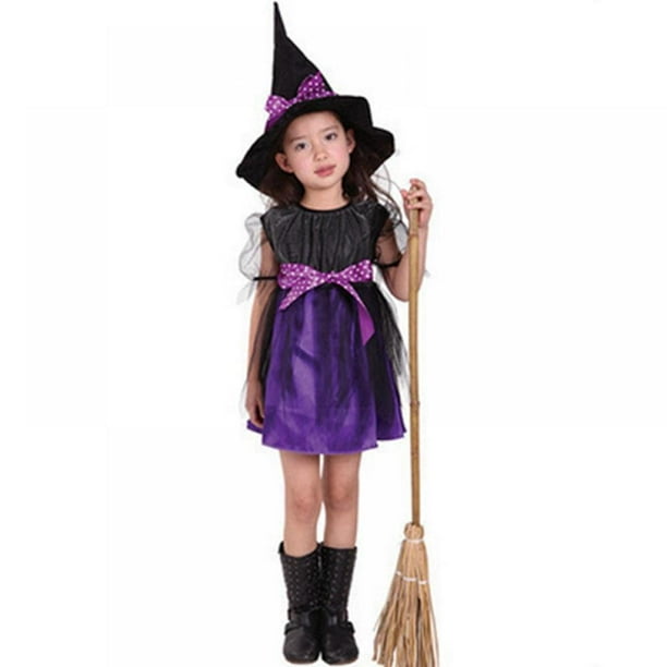 Toddler Witch Halloween Costume for Girls Kids, Witch Dress Cosplay