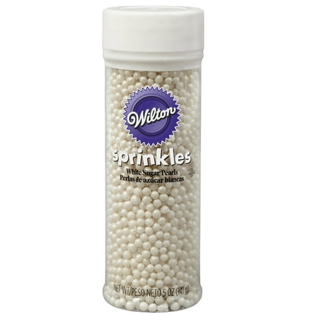 Sprinkles Icings - Wilton White Sugar Pearl Sprinkles, 4.8 oz.