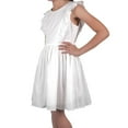 thumbnail image 2 of Zunie Girl Girl's Ruffled Sleeve Textured Clip Dot Woven White Sundress (XL (14/16)), 2 of 4