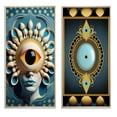 thumbnail image 2 of Designart "Radiant Eye Captures the Beholder II" Modern Abstract Framed Wall Art Set Of 2 - Traditional Blue Frame Gallery Set For Office Decor, 2 of 6