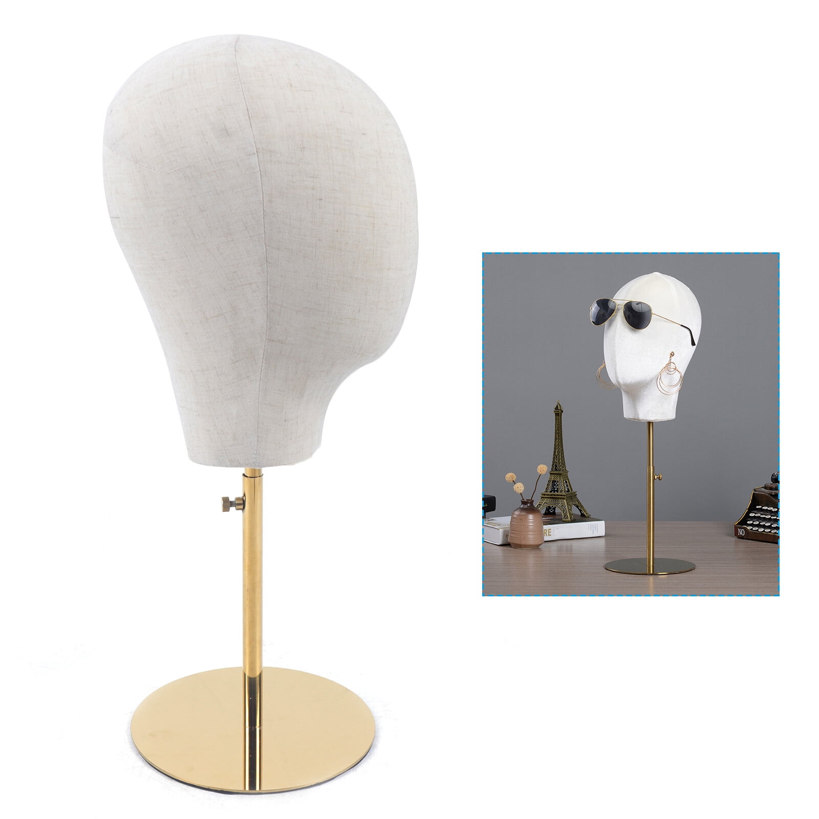 Fit For Wig Making Hat Display with Adjustable 45-65cm Stand Holder Metal Mannequin Head
