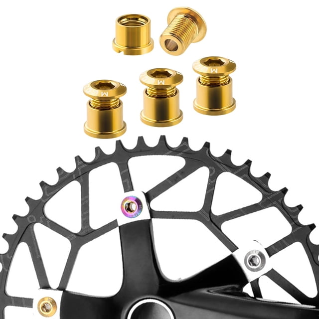 Tornillos para plato de bicicleta Cola Aleación de titanio 10 mm Oro