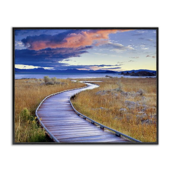 Stupell Industries Traditional Coastal Boardwalk Sunset Black Framed Giclee Art, 14 x 11, by Dennis Frates