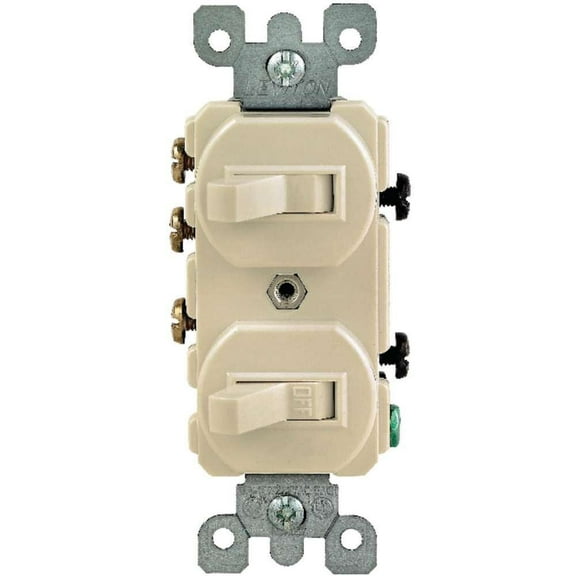 Leviton 3-Way Single Pole Combination Switch - 15 Amp, Ivory