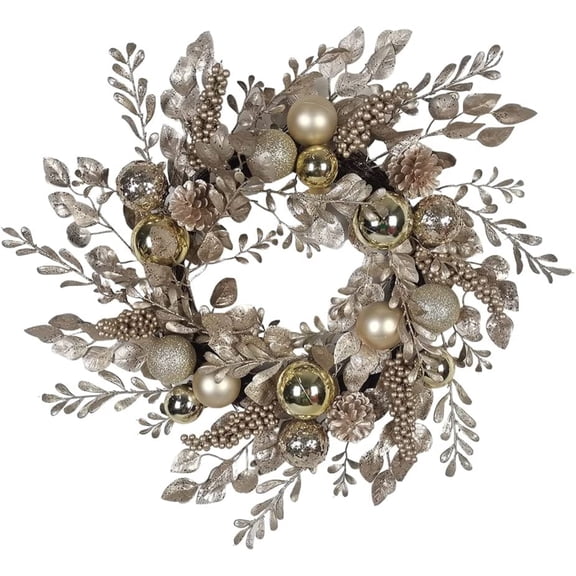 Kurt Adler 24-Inch Gold and Champagne Gold Rattan Wreath