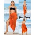 thumbnail image 3 of HAPPY BAY Women's Summer Beachwear Sarong Swimsuit Coverups for Women Chiffon Long Beach Wraps Skirt Swim Cover up Tie Bikini Sheer Scarf One Size Solid, Orange, 3 of 5