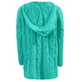 thumbnail image 5 of DHFJKG Women's Sweaters Hoodies Knit Jacquard Oversized Deep V Neck Loong Sleeve Hooded Pullover Sweater Solid Color Casual Jumper Tops, 5 of 5