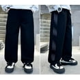 thumbnail image 5 of LIIPEE Girl Boy Casual Pants Baggy Elastic Waist Straight Wide Leg Trousers With Pockets Kids Trendy Weekend Stretch Street Outdoor Hiking Pants,Black,5-6 Years, 5 of 6