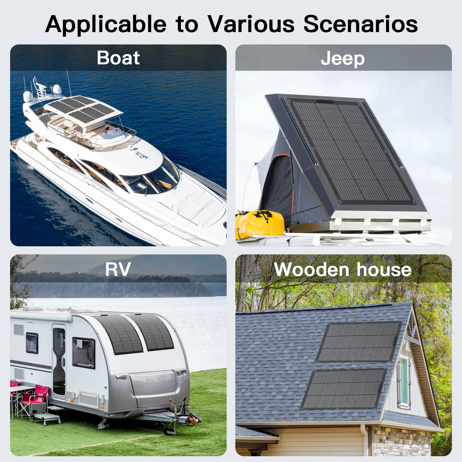 MHPOWOS 24V 100W Flexible Portable Solar Panel, IP67 Waterproof ETFE Monocrystalline Cell Solar Panel Charger Perfect for Power Station Outdoor Camping Marine Off-gird System