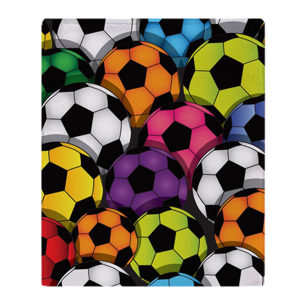 CafePress Colorful Soccer Balls Soft Fleece Throw Blanket, 50"x60
