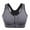 Gray, variant on Deepwonder Women's Zip Front Sports Bra Wireless Post-Surgery Bra Active Yoga Sports Bras(Black,2XL)