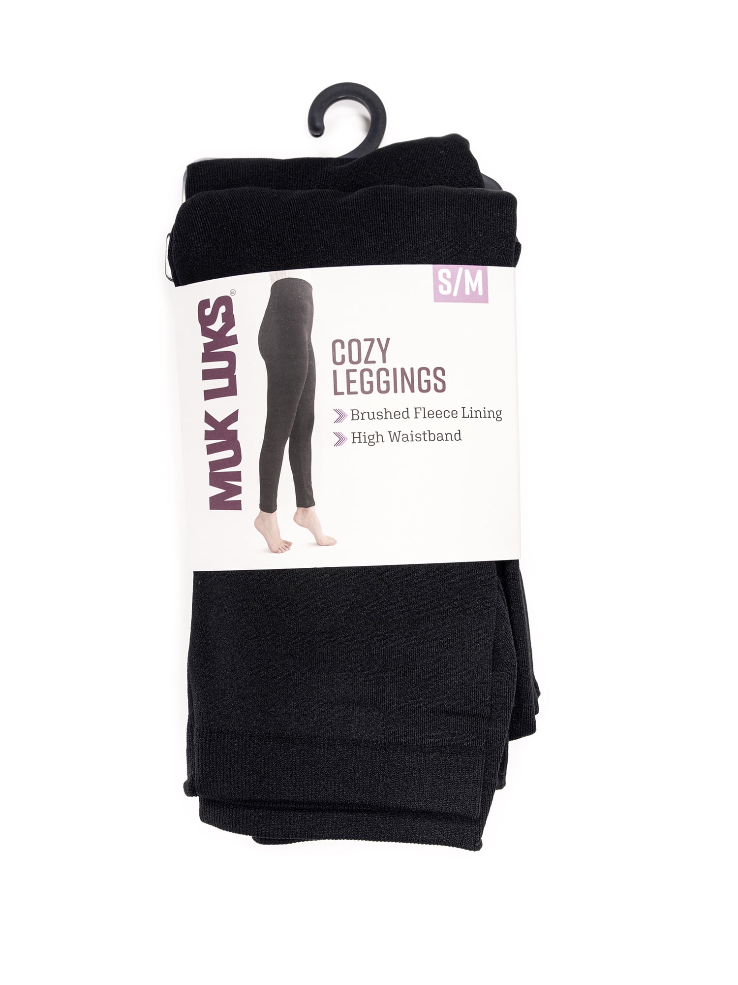 MUK LUKS Women's 2 Pair Jersey Fleece Lined Leggings, 2 Pack, Sizes S/M to 1X/2X