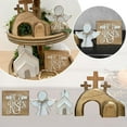thumbnail image 3 of Easter Resurrection Scene Set, The Empty Tomb Easter Scene and Cross Easter Decorations Religious Empty Tomb Easter Scene Decor Wooden Statue Easter Decor for The Home, Tabletop, Office, 3 of 7