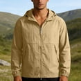 thumbnail image 2 of GUZOM Mens UPF 50+ Sun Protection Hooded Jacket Quick Dry Lightweight Packable Windbreaker Water Resistant Breathable Nylon Spandex for Hiking Fishing Travel Khaki,Size 2XL, 2 of 9