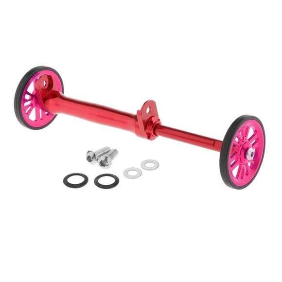 Folding Bike Extension Rod Modification Parking Transporting Refit Component Part with Mounting and Spacers Red rose red