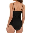 thumbnail image 2 of Vedolay Womens Swimsuits 2PCS Tripe Push Up High Waisted Bikini Swimsuit Swimwear,Black M, 2 of 5