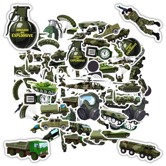 35pcs Camouflage Military Stickers Combat Army Stickers Vehicle Stickers for Laptops Suitcases Fridge