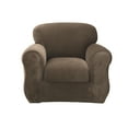 thumbnail image 2 of SureFit Stretch Pique Chair Covers, 2-Piece Chair Slipcover with Cushion Cover, Taupe, 2 of 2