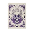 thumbnail image 2 of 12x18 inch Double-Sided Garden Flags Banners Vibrant Outdoor Decor for House Patio Outdoor Purple Candle Pumpkin Skull, 2 of 6