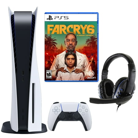 Sony PlayStation 5 Disc Version Console with Far Cry 6 Game and Universal Headset
