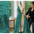 thumbnail image 5 of Soimoi Green Cotton Voile Fabric Leaves,Star & Cute Animals Kids Decor Fabric Printed Yard 56 Inch Wide, 5 of 7