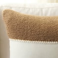 thumbnail image 3 of Safavieh Camdyn 20" x 20" Rustic Polyester/Wool Decorative Pillows, Camel/Ivory, 3 of 4