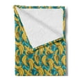 thumbnail image 2 of Banana Soft Flannel Fleece Blanket, Exotic Fruit Arrangement on a Blue Toned Background Retro Style Hawaiian, Cozy Plush for Indoor and Outdoor Use, 70" x 90", Mustard Pale Blue Fawn, by Ambesonne, 2 of 5