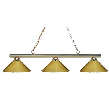 Z-Lite Sharp Shooter 3 Light Billiard Light in Polished Brass