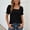 Black, variant on T Shirts For Women Graphic V Neck Flutter Sleeve Blouse Loose Fit Daily Wear Tshirts Top