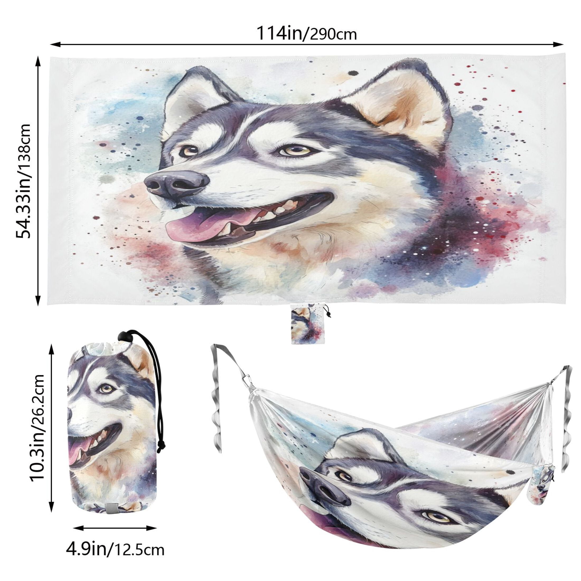 Hammock Camping Hammock Nylon Portable Hammock Travel Camping Hammock Cute Husky Dog